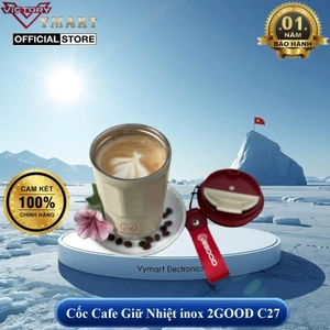 Cốc Cafe Giữ Nhiệt inox 2GOOD C27 Dung Tích 380ml, Nắp Chống Tràn, Ly Giữ Nhiệt - Hàng Chính Hãng