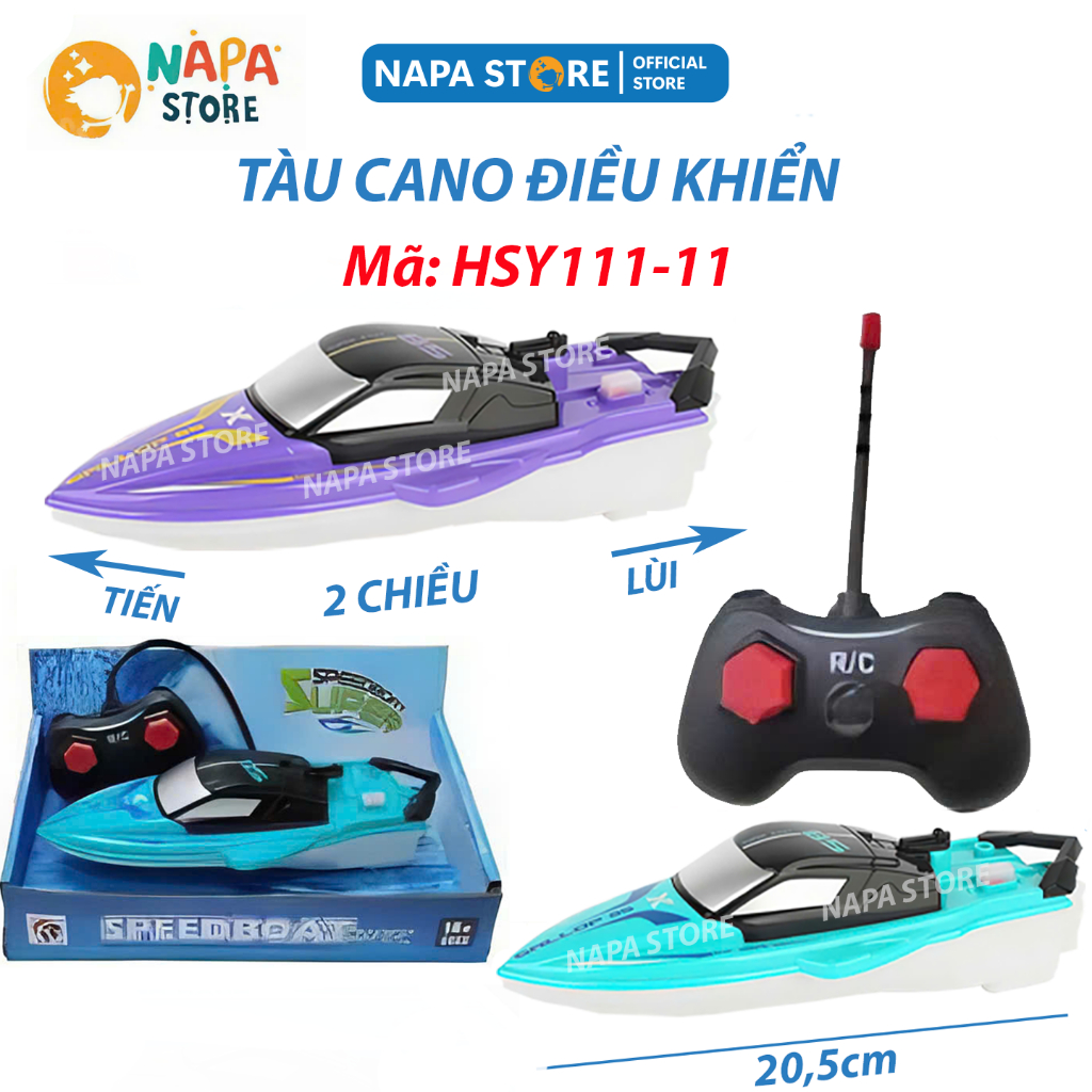 Thuyền Điều Khiển Từ Xa Cho Bé, Đồ Chơi Dưới Nước RC Tàu Cao Tốc, Chạy Pin, Có Đèn LED, Chống Nước