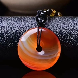 Mặt dây chuyền đồng điếu ngọc mã não tự nhiên giúp mang lại bình an ,may mắn (gửi ngẫu nhiên) 30mm