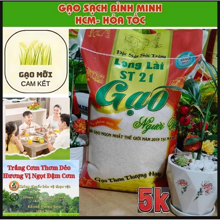 GẠO sạch ST21 Gạo Sóc Trăng - Thơm dẻo nhiều vitamin - gạo sạch_nguyên hạt_ không pha trộn