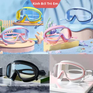Kính Bơi Trẻ Em Kính bơi Người Lớn Gọng Lớn Kèm Bịt Tai Chống Sương Mù Bơi Trẻ Em Độ Nét Cao