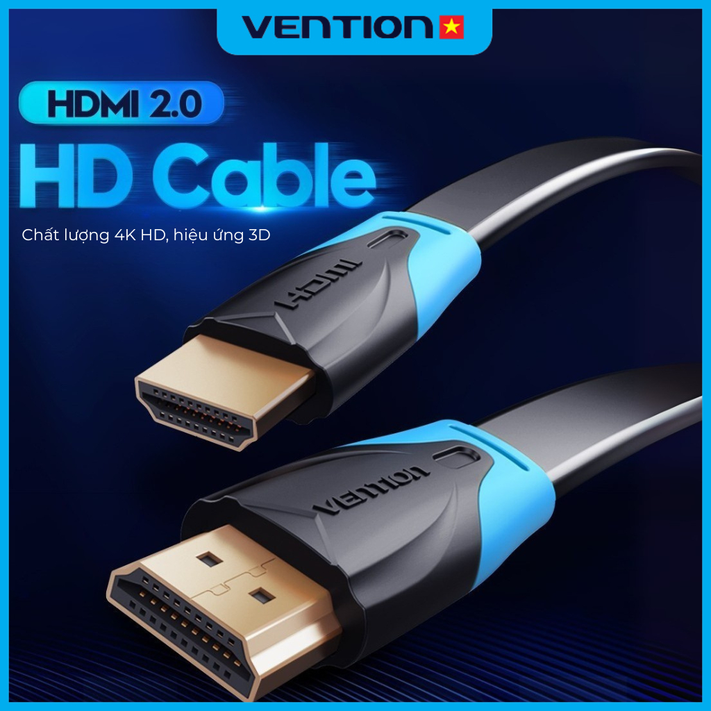 Dây Cáp HDMI 4K 60Hz Vention Hỗ Trợ Truyền Video Âm Thanh Sắc Nét, Kết Nối TV, Máy Tính, Màn Hình Hình Ảnh Siêu Thực