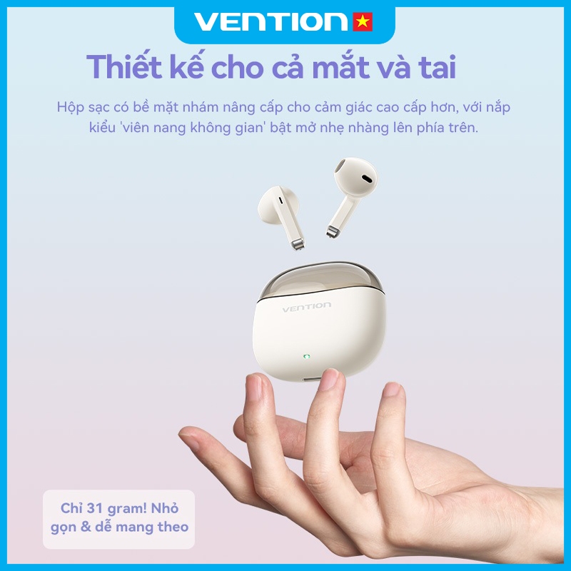 Tai Nghe Kẹp Freeclip Vention, Bluetooth V6.0, Sạc USB-C, Loa Kép Dynamic, Chống Nước, Pin Tới 25H