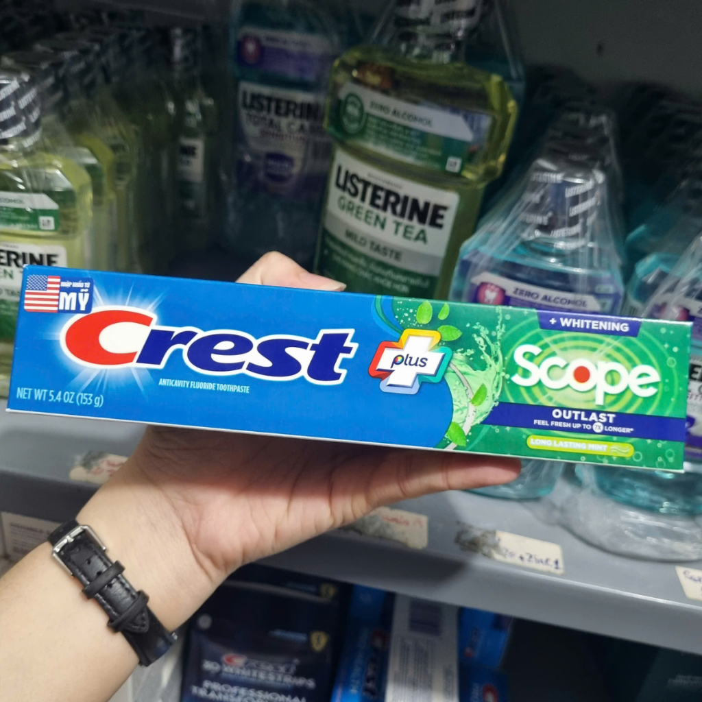 [Hàng Mỹ] Kem Đánh Răng Crest Complete Whitening + Scope - 153g/178g/232g
