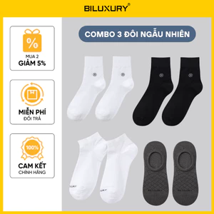 COMBO Tất Nam, Tất Lười Cô Cao Cổ Thấp Biluxury Vải Trúc Thoáng Nhẹ Kháng Khuẩn