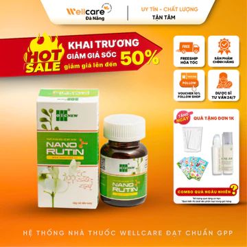 [✅CHÍNH HÃNG] NANO RUTIN - Bền Thành Mạch, Hỗ Trợ Giảm Sưng Do Suy Giãn Tĩnh Mạch, Co Búi Trĩ Nội Ngoại Lọ 60 viên