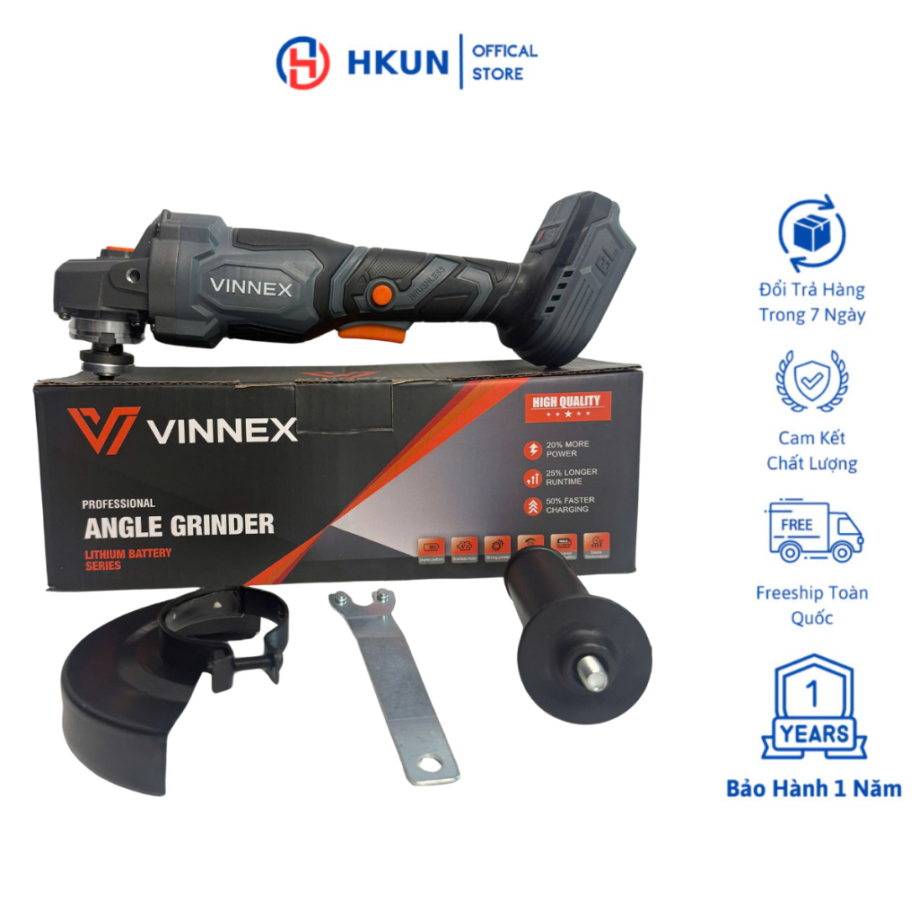 Thân Máy Mài Pin VINNEX Mod VN-7600 Động Cơ Không Chổi Than Chân Pin Phổ Thông