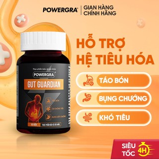 Viên Uống Powergra Gut Guardian Hỗ Trợ Tiêu Hóa Khỏe, Nhuận Tràng, Giảm Đầy Hơi, Khó Tiêu - Hộp 60 Viên