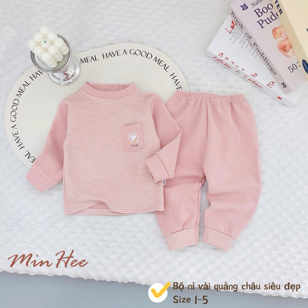 (Hàng đẹp) Bộ nỉ dài tay cao cấp mềm,mịn cho bé trai, bé gái từ 5-15kg