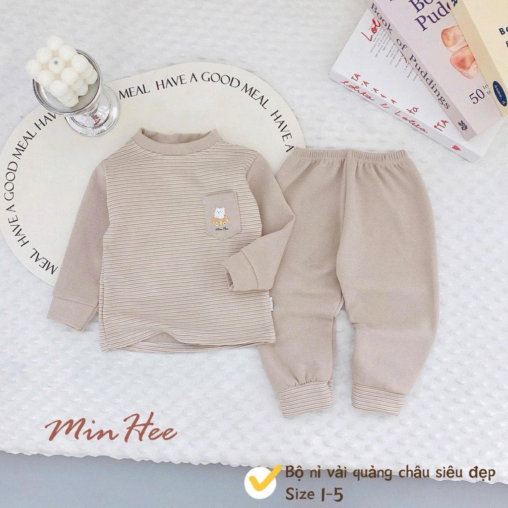 (Hàng đẹp) Bộ nỉ dài tay cao cấp mềm,mịn cho bé trai, bé gái từ 5-15kg