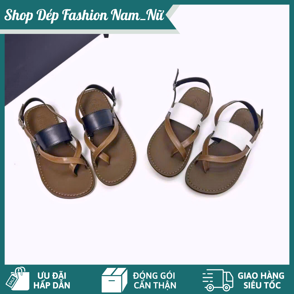 Dép Sandal Da Quai Bắt Chéo Có Quai Gót – Dép Nam Nữ Thời Trang, Êm Chân, Phong Cách Hàn Quốc
