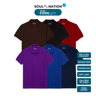 [GIÁ TRẢI NGHIỆM] Áo Polo Ultra COOLight Gam Màu Tối Unisex SOUL OF A NATION Vải COOLight Pique mát lạnh, chống nhăn