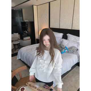 Le rouge | Ribbon sweater Áo nỉ sweater cổ tròn họa tiết nơ nhỏ 🎀🎀🎀
