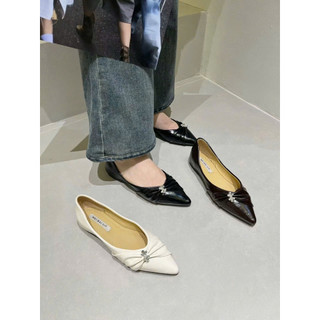 Búp Bê Mũi Nhọn Thắt Hoa Đá Hàng Nhập QC Fullbox / Mieo Shoes B840 B841
