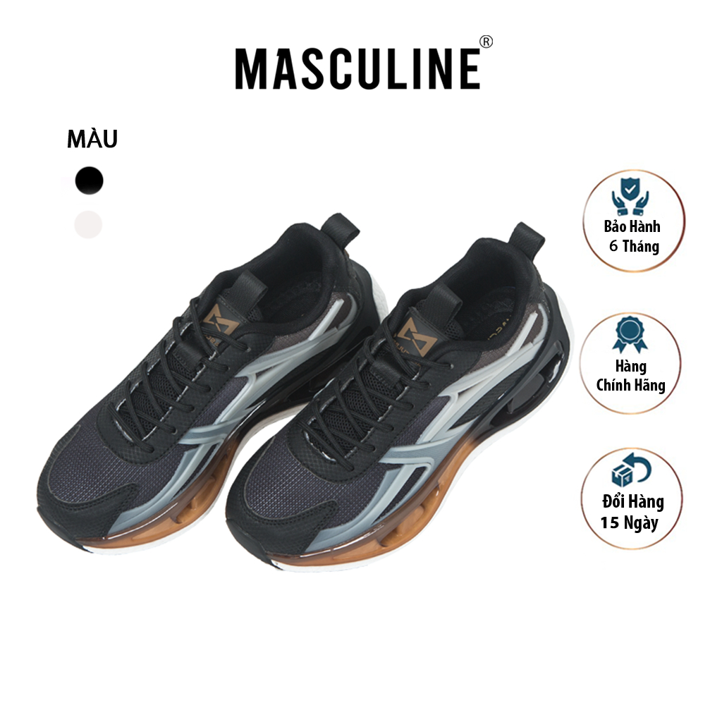Giày Thể Thao Nam Masculine GTT23.5 – Đế EVA Nhẹ Êm, Chống Trượt, Phối Màu Nâu đỏ Thời Trang