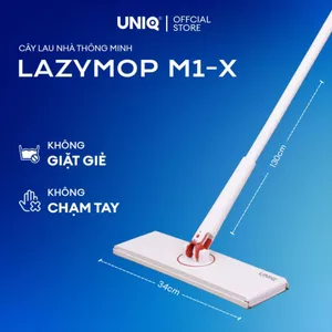 Cây lau nhà kẹp khăn cỡ đại UNIQ LazyMop M1-X cay lau sàn lười thông minh xoay 360 độ đa năng lau kính trần nhà bàn bếp
