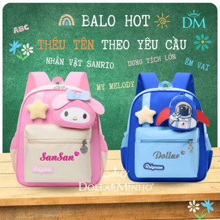 Balo Mẫu Giáo Thêu Tên Cho Bé, Đựng Quần Áo Đồ Dùng, Họa Tiết Hoạt Hình Dễ Thương, Cá Nhân Hóa
