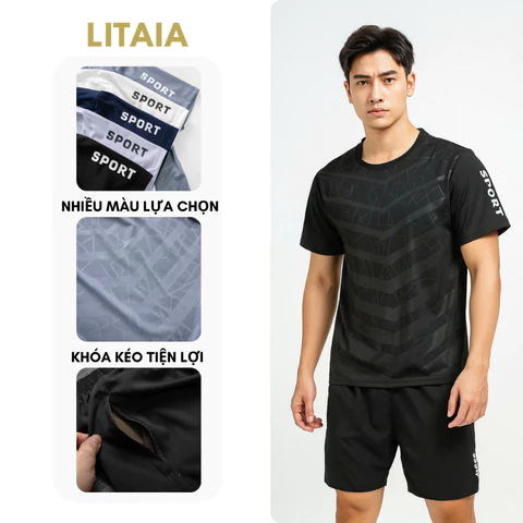 Đồ Bộ Quần Áo Thể Thao Nam Mùa Hè Chất Thun Lạnh Co Giãn 4 Chiều 5 Màu SPORT