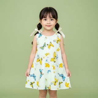 Váy Lanh bé gái, Đầm Lanh bé gái sát nách dáng suông ChuChoaKids [VBC24]