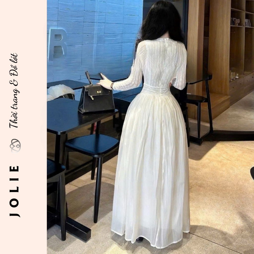 Đầm Maxi Dáng Dài Tay Ren JOLIE - Nét Quyến Rũ Huyền Bí và Thanh Lịch