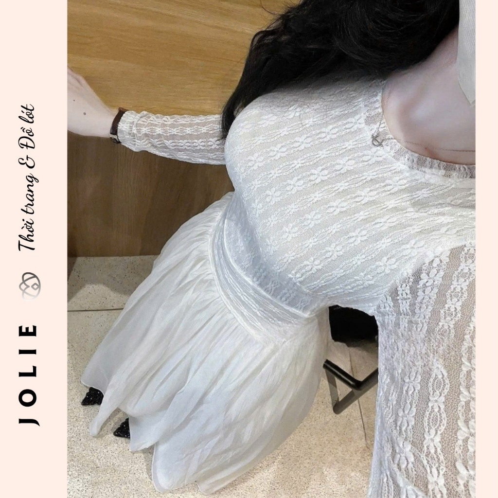 Đầm Maxi Dáng Dài Tay Ren JOLIE - Nét Quyến Rũ Huyền Bí và Thanh Lịch