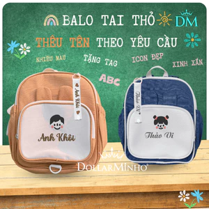 Balo Cho Bé Đi Học THÊU TÊN Theo Yêu Cầu Mang Phong Cách Hàn Quốc, Balo Đựng Sách Dành Cho Bé Mầm Non và Tiểu Học