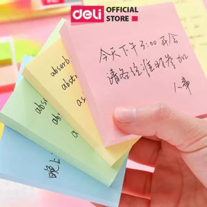 Set 100 Giấy Note Deli – Vuông, Màu Vàng, Dán Tiện Lợi, Chất Lượng Cao