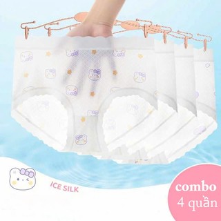 [P05 Su lụa thông hơi cao cấp] Combo 4 quần lót cao cấp cho bé gái, quần tam giác bé gái chất liệu lưới lạnh kháng khuẩn