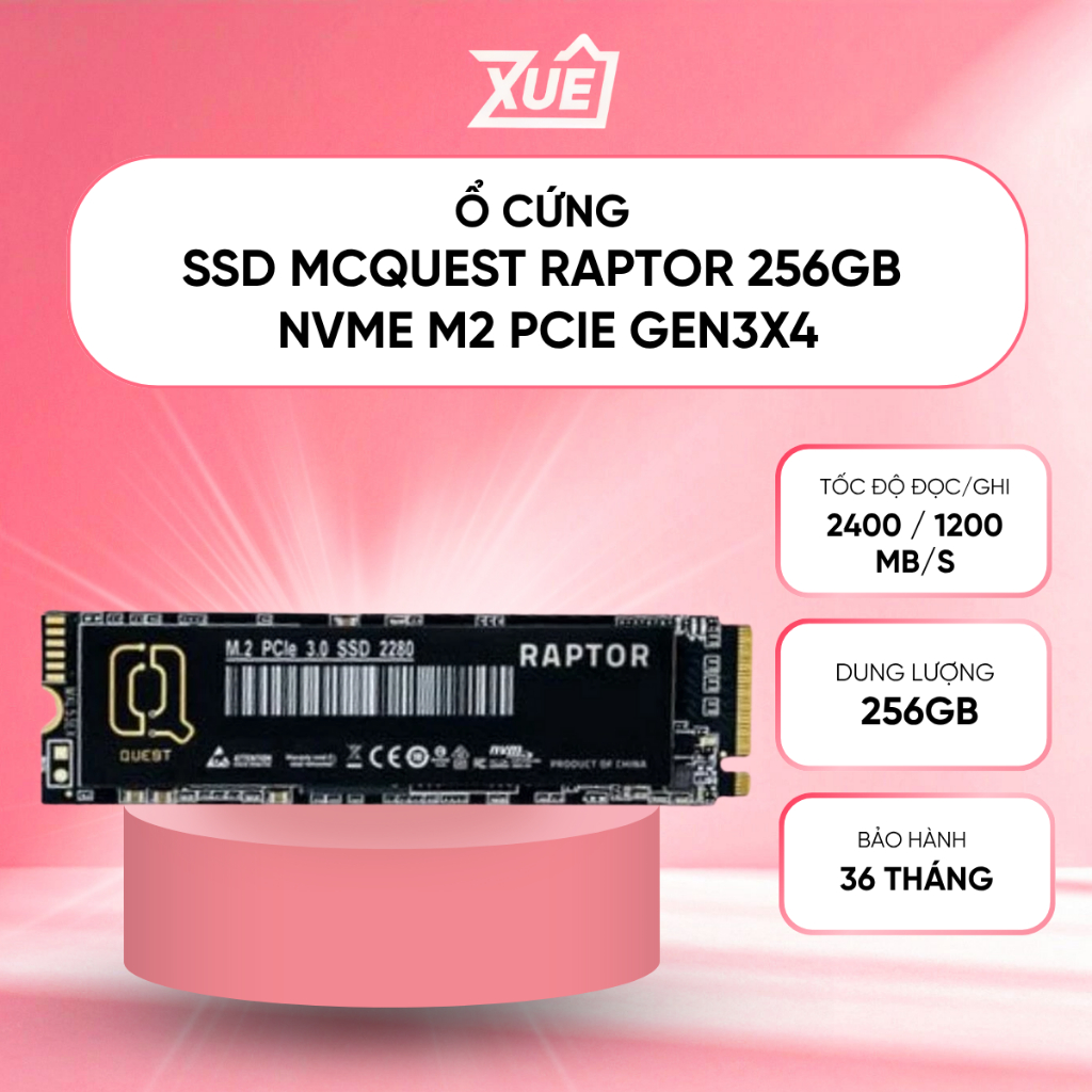 Ổ Cứng SSD McQuest Raptor 256GB NVMe M2 PCIe Gen3x4 Tốc Độ Đọc 2400MBs ...