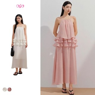 Đầm OLV 2 dây tầng bèo chất voan mỏng nhẹ nữ tính Verity nhiều màu phù hợp đi biển đi chơi mùa hè