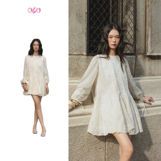 Đầm babydoll OLV hoa tay dài dáng bồng xòe phù hợp đi chơi Freya Loose Dress