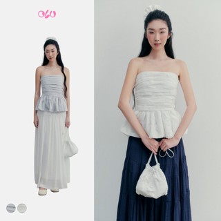 Áo OLV cúp ngực xếp ly dáng peplum nhiều màu pastel trẻ trung Ellerby phù hợp đi chơi đi cà phê