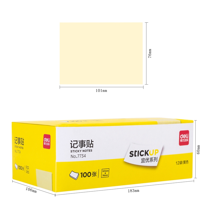 Set 100/200 Note Deli – Giấy Nhớ Vuông & Chữ Nhật, Nhiều Kích Thước, Tiện Lợi, Học Sinh & Văn Phòng