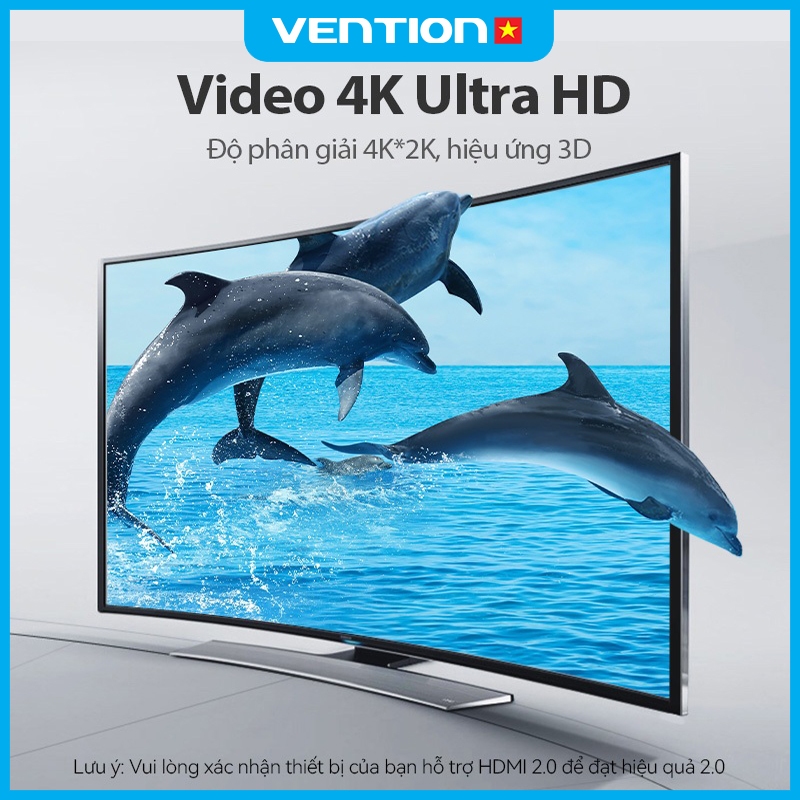 Cáp HDMI 4K 60Hz Vention – Góc Vuông 90 Độ, Đầu Mạ Vàng, Vỏ PVC Chống Nhiễu Độ Bền Cao