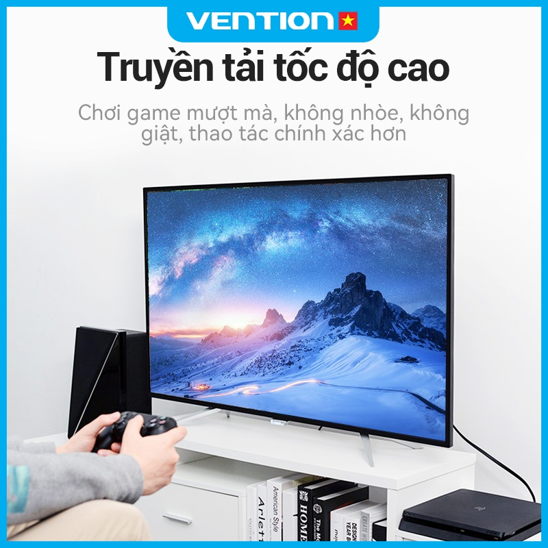 Dây Cáp HDMI 4K 60Hz Vention Hỗ Trợ Truyền Video Âm Thanh Sắc Nét, Kết Nối TV, Máy Tính, Màn Hình Hình Ảnh Siêu Thực