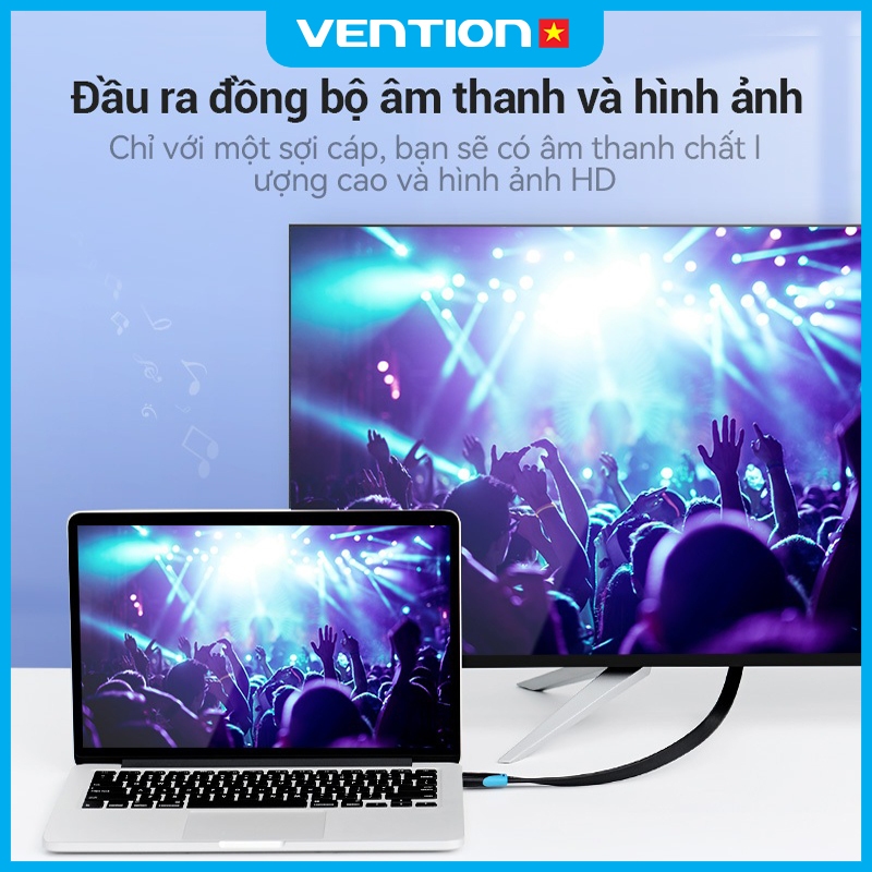 Dây Cáp HDMI Vention Hỗ Trợ 4K 60Hz Truyền Video Âm Thanh Sắc Nét, Kết Nối TV, Máy Tính, Màn Hình Hình Ảnh Siêu Thực