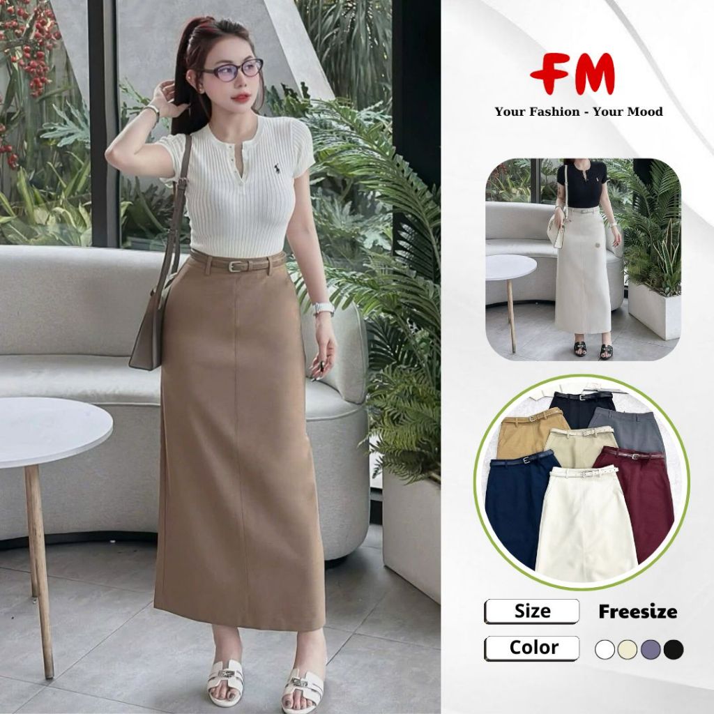 Chân Váy Công Sở Nữ FMSTYLE  Dài Suông Thanh Lịch – Form Chuẩn, Tôn Dáng, Có Túi Tiện Lợi 26050396