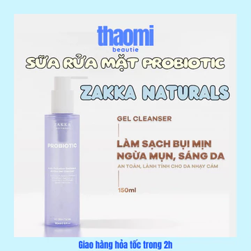 [Bao bì mới] Gel Rửa Mặt Làm Sạch Bụi Mịn Probiotic Anti-Pollution Radiance Amino Gel ZAKKA NATURALS 150ml