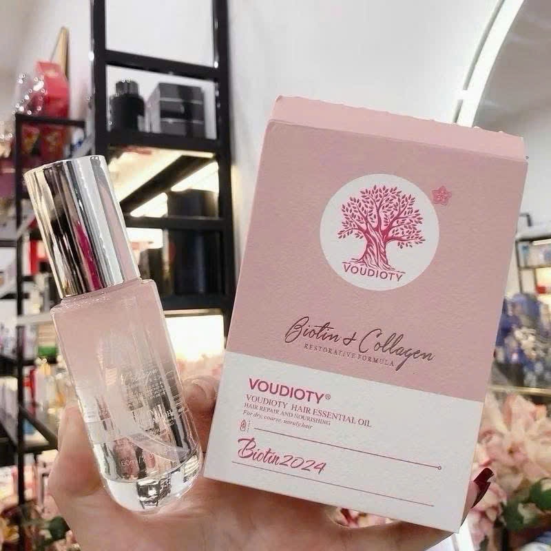 Tinh dầu dưỡng tóc biotin collagen voudioty phục hồi, dưỡng tóc siêu mềm mượt - Soon Beauty