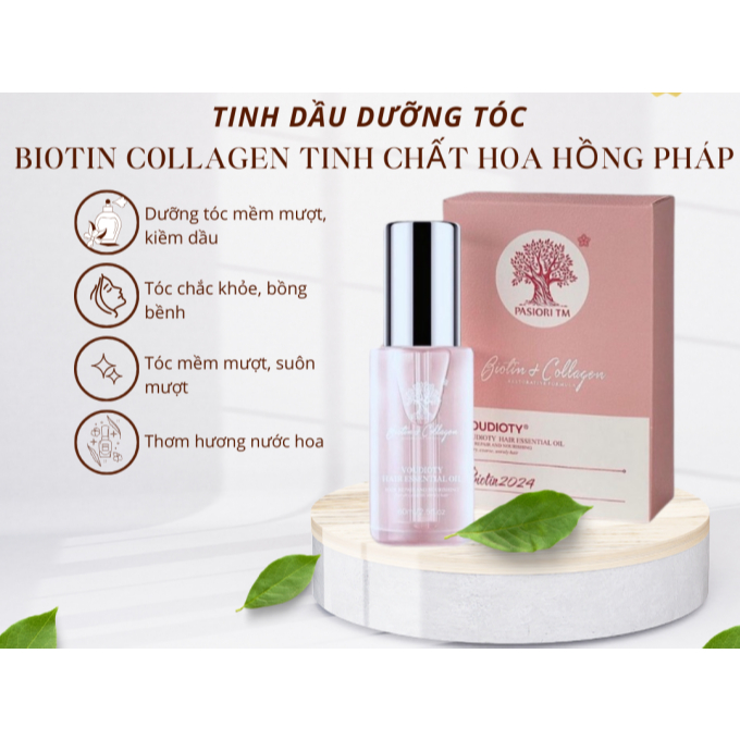 Tinh dầu dưỡng tóc biotin collagen voudioty phục hồi, dưỡng tóc siêu mềm mượt - Soon Beauty