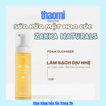[Date 2028-29] Sữa Rửa Mặt Hoa Cúc Tạo Bọt Sẵn Dịu Nhẹ Cho Cả Da Nhạy Cảm ZAKKA NATURALS 185ml
