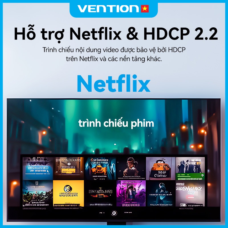 Cáp Chuyển Đổi Type C sang HDMI Vention 4K 60Hz Chuyển Đổi Tương Thích Giữa Điện Thoại Máy Tính TV