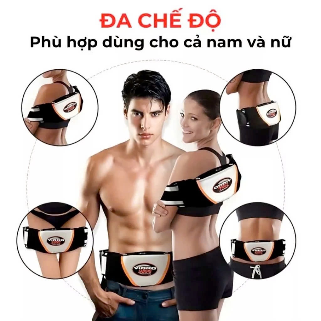 Đai Massage Tập Bụng Rung Nóng Giảm Mỡ Nhanh, Máy Mát Xa Đốt Mỡ Toàn Thân Bắp Tay Chân VibroShape