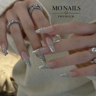 Nailbox Thiết Kế, Móng Úp, Móng Tay Giả Thạch Gạo Fench Tráng Gương Đính Đá Sang Chảnh P26