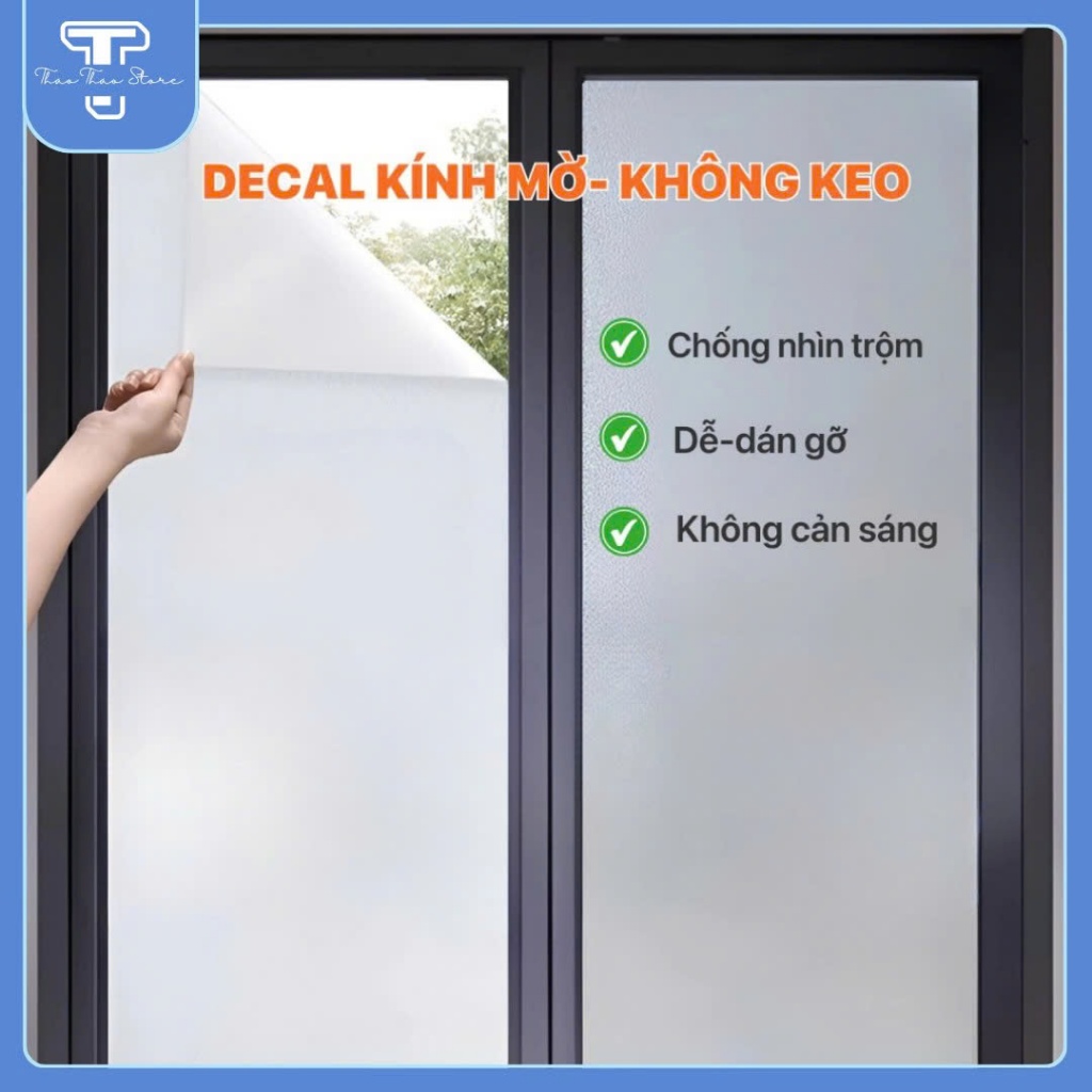 [60cm*1m] Decal kính mờ tĩnh điện 3D siêu đẹp tự dính không cần keo ...