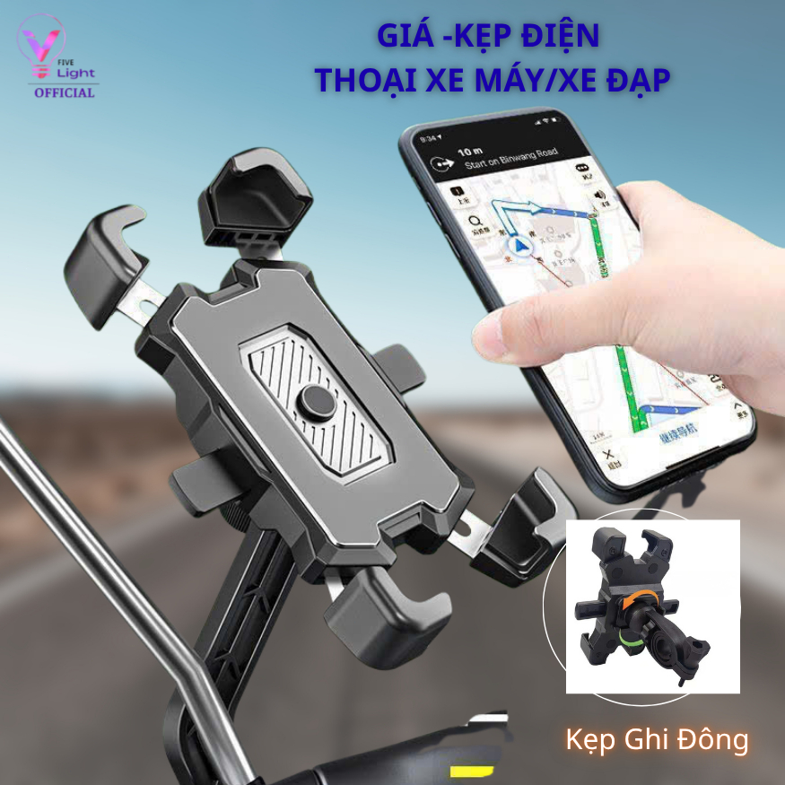 Giá đỡ điện thoại xe máy xe đạp chống rung cố định chắc chắn, xoay 360 ...