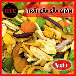 Trái cây thập cẩm sấy giòn không đường loại 1 vị tự nhiên tốt cho sức khỏe, hoa quả sấy từ HTC Food