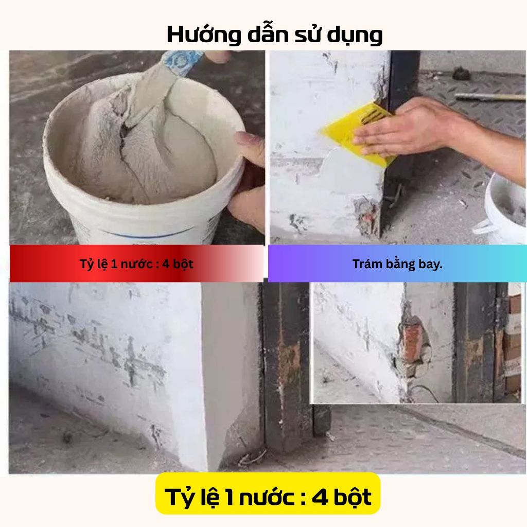 1kg _  Xi măng trắng sửa chữa nhà cửa khô nhanh, vữa chà ron tường và sàn cường độ cao, chất trám trét phòng tắm