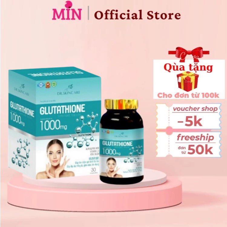 Vin ung GLUTATHIONE 1000mg Vin ung trng da gim nm m nhn chng lo  ho chnh hng | Shopee Vit Nam