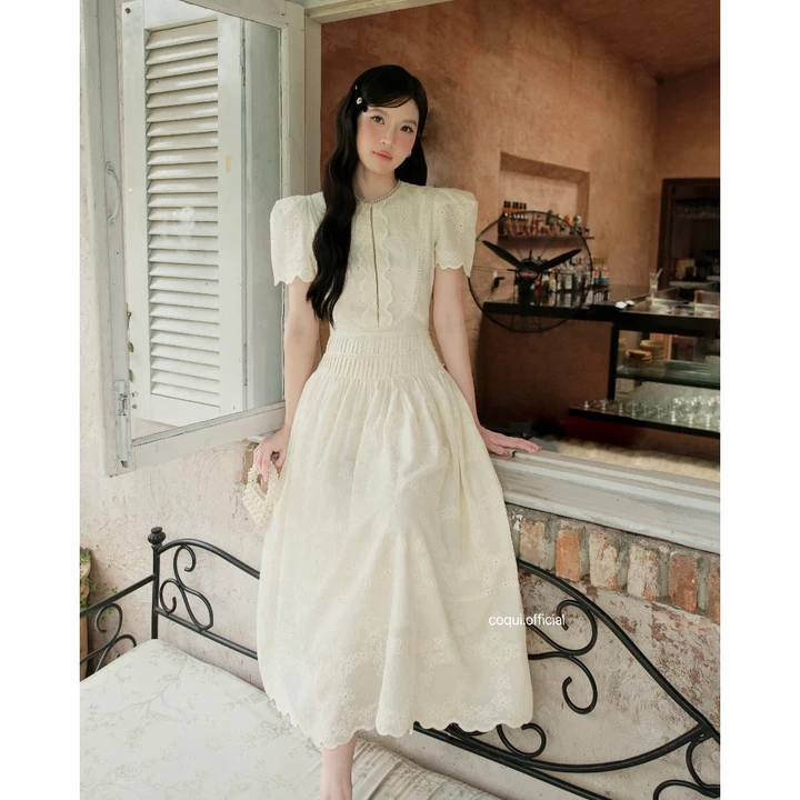 Đầm thiết kế tiểu thư dự tiệc COQUI, Đầm dự tiệc dáng dài MIRA DRESS